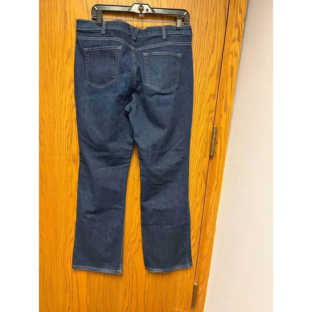 Duluth Trading Co Women's Bootcut Jeans Size 14x31 Dark Wash Stretch Denim
